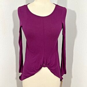 CB Girls Top Youth Medium burgundy Hi Low Y2K 90s